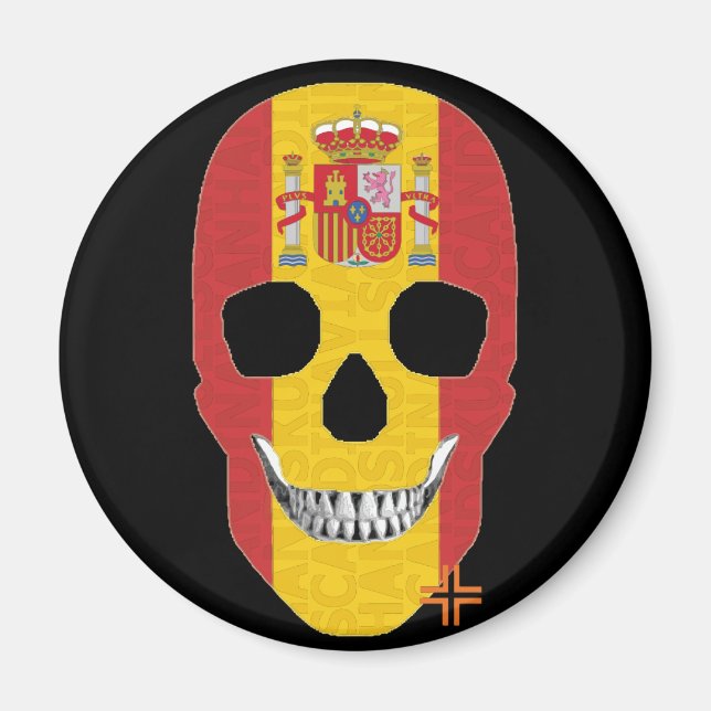 HANDSKULL Spanien Rundmagnet B2 Magnet (Vorne)
