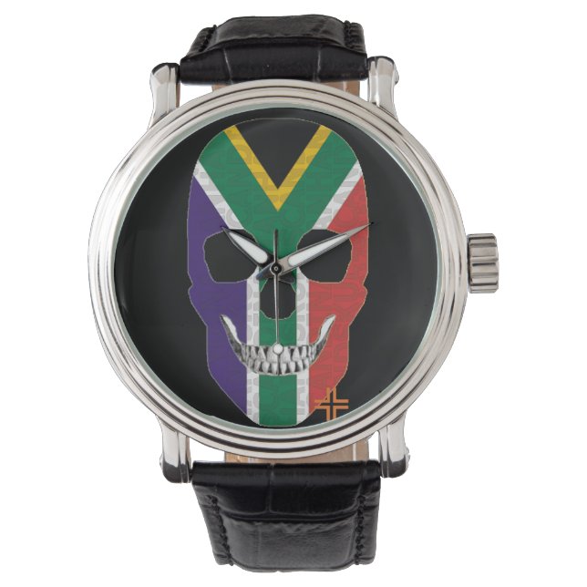 HANDSKULL Südafrika Uhrenleder B2 Armbanduhr (Vorderseite)