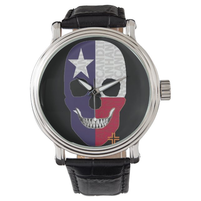 HANDSKULL Texas Uhrenleder B2 Armbanduhr (Vorderseite)