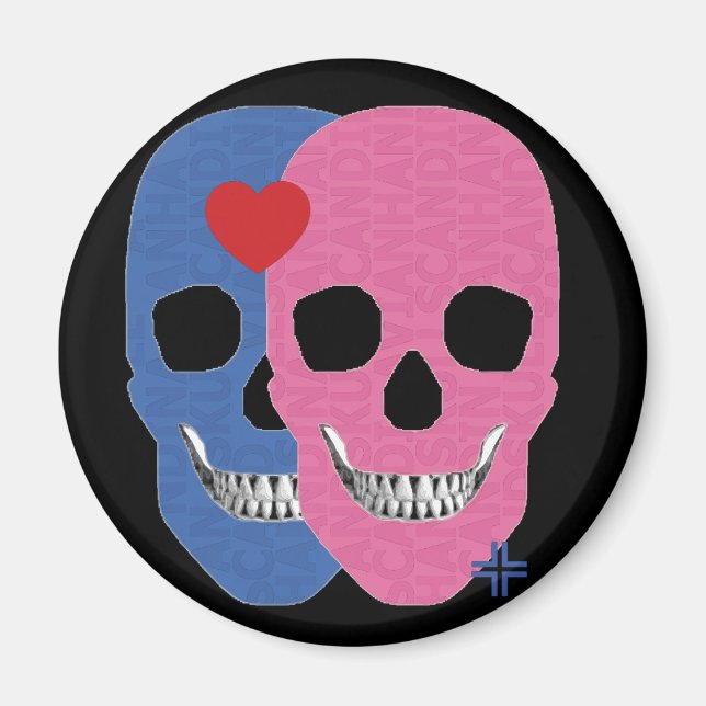 HANDSKULL Valentinrendmagnet B2 Magnet (Vorne)
