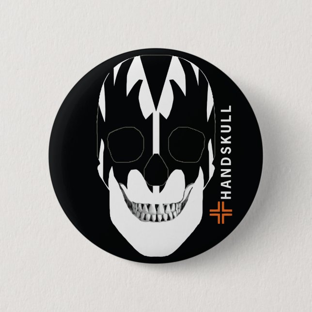 HANDSKULL Vampire, glücklicher Schädel, Vampirflag Button (Vorderseite)