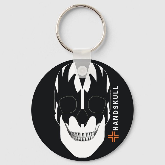 HANDSKULL Vampire, glücklicher Schädel, Vampirflag Schlüsselanhänger (Vorderseite)