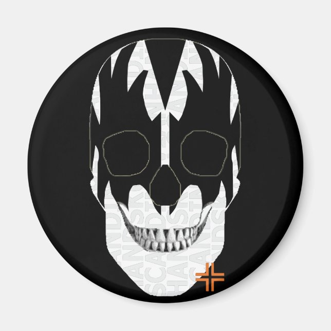 HANDSKULL Vampire Runder Magnet B2 (Vorne)