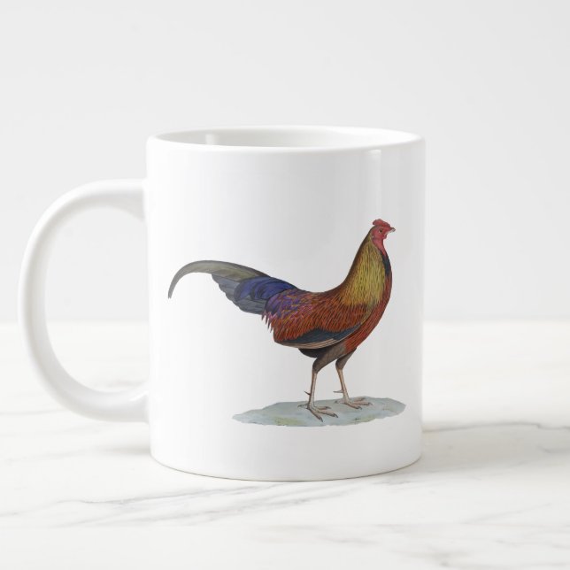 Handsome Alert Rooster Jumbo-Tasse (Links)
