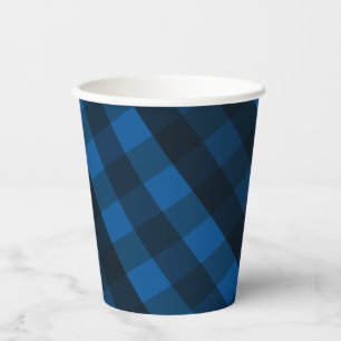 Handsome Black and Blue Plaid Paper Cup Pappbecher