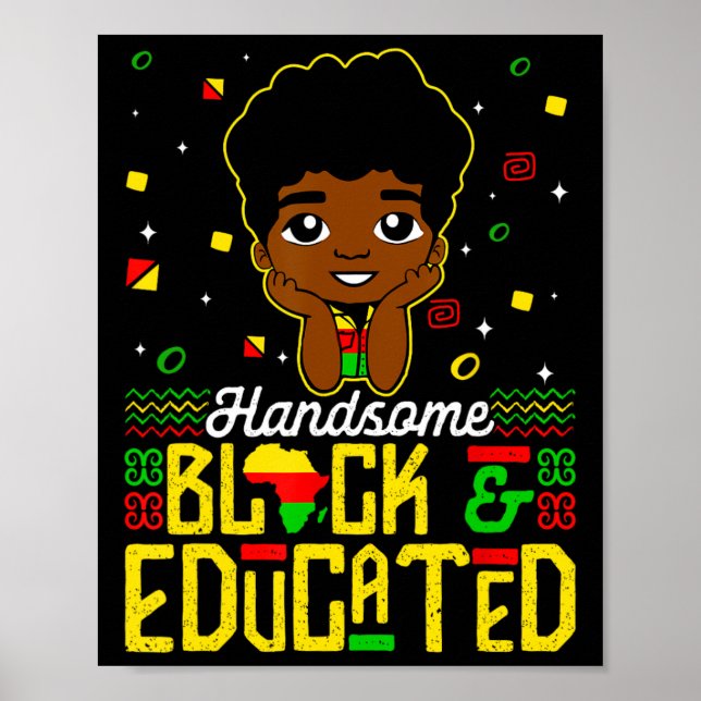 Handsome Black Educated Black History Kids Boys Ju Poster (Vorne)