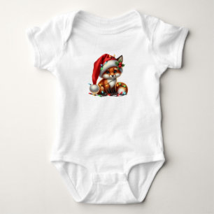 Handsome Christmas Fox Baby Strampler