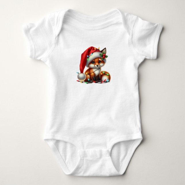 Handsome Christmas Fox Baby Strampler (Vorderseite)