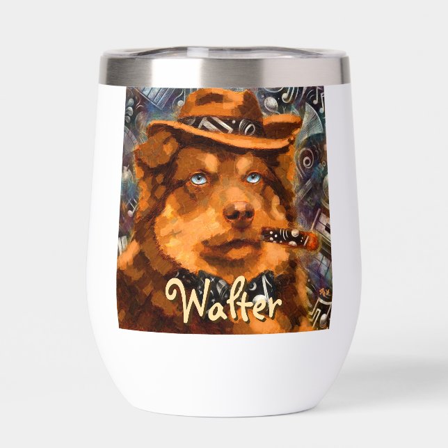 Handsome Gangster Hund mit Personalisierten blauen (Rückseite)