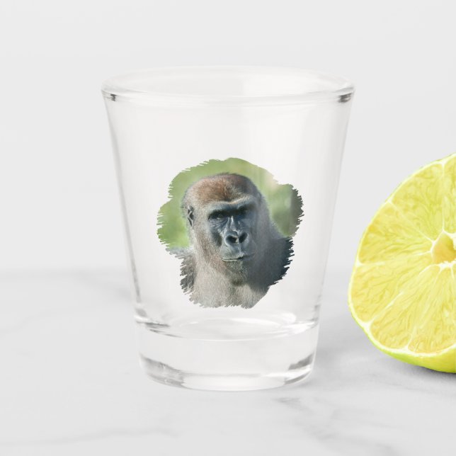 Handsome Gorilla Blackback T - Shirt Schnapsglas (Vorderseite)