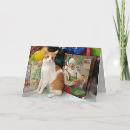 Handsome Kagan Brings Geschenke - Katze Weihnachts Feiertagskarte