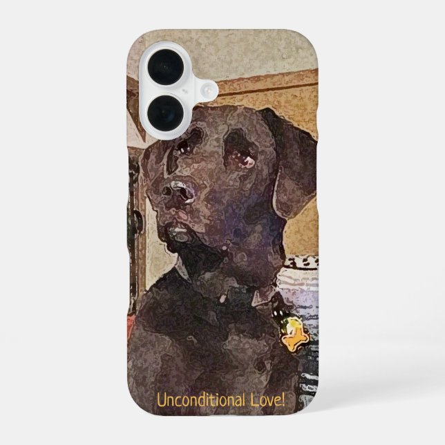 Handsome Labrador Retriever Texture Profile Custom iPhone 16 Hülle (Rückseite)