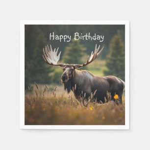 Handsome Moose Birthday Serviette