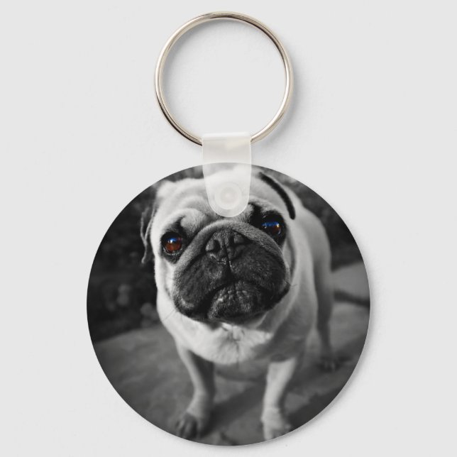 Handsome Mops Schlüsselanhänger (Vorderseite)