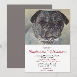 HANDSOME MOPS WÜNSCHT GLÜCKLICH BIRTHTAG EINLADUNG