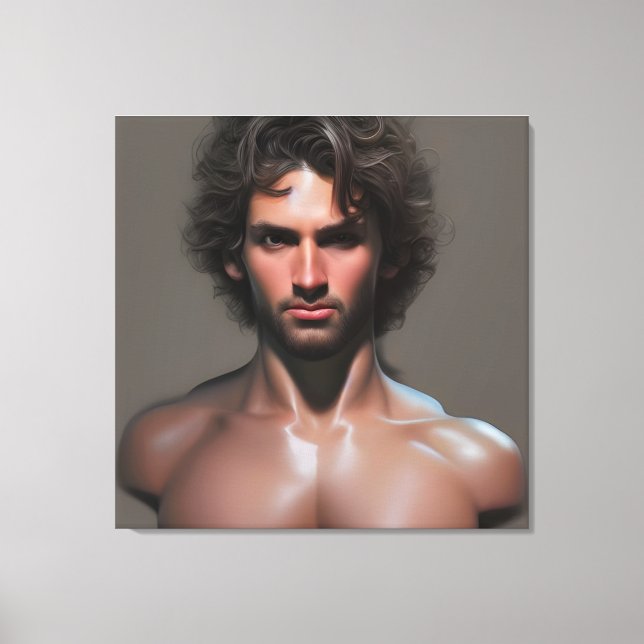 Handsome Musculular Man Canvas Print Leinwanddruck (Vorderseite)