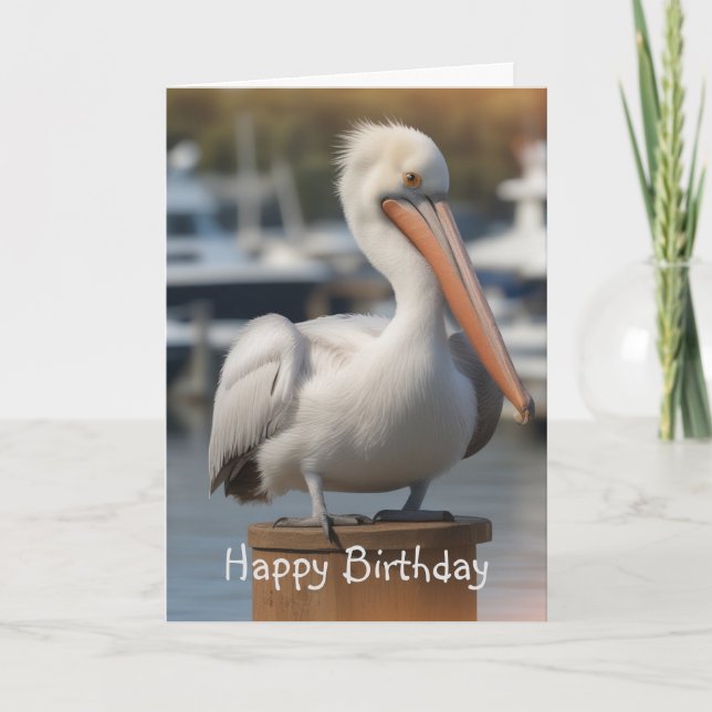 Handsome Pelican Birthday Card Karte (Vorderseite)