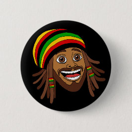 Handsome Rasta Man Button