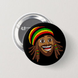 Handsome Rasta Man Button