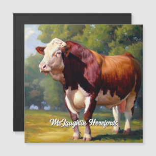Handsome Red and White Hereford Bull Magnetkarte
