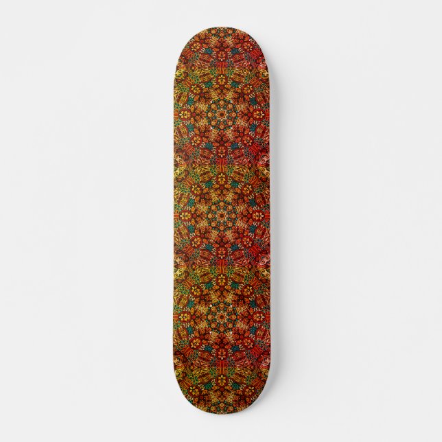Handsome Rusty Colored Mandala Design Skateboard (Vorne)