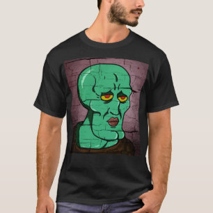 Handsome Squidward Distressed Style Vector Gezeich T-Shirt