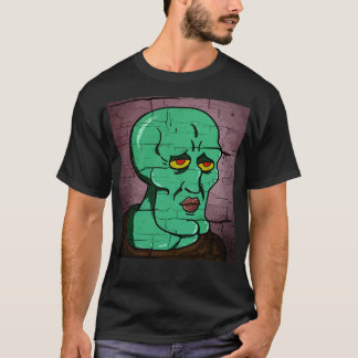 Handsome Squidward Distressed Style Vector Gezeich T-Shirt