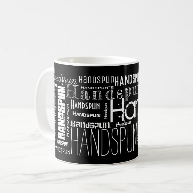HANDSPUN! Typografie Kaffeetasse (Vorderseite Links)