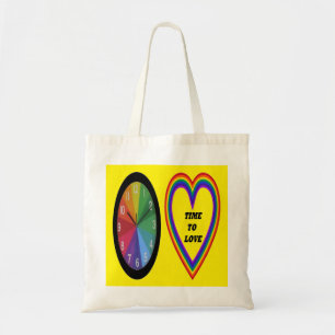 Handtasche Regenbogenuhr mit Herzzeit bis Liebe Tragetasche