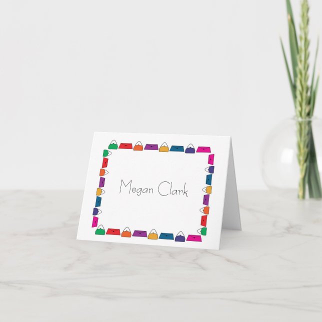 Handtaschen Border Personalisiert Stationery (Vorderseite)