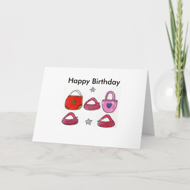 Handtaschen, Happy Birthday Karte (Vorderseite)