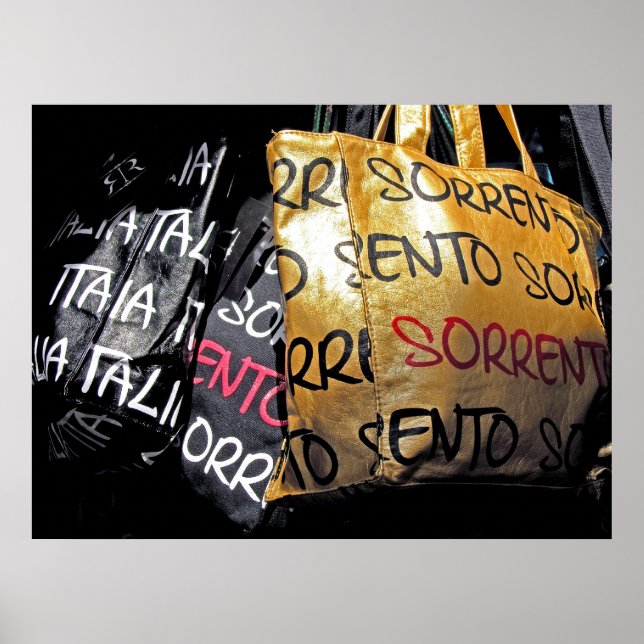Handtaschen in Sorrento, Italien Poster (Vorne)