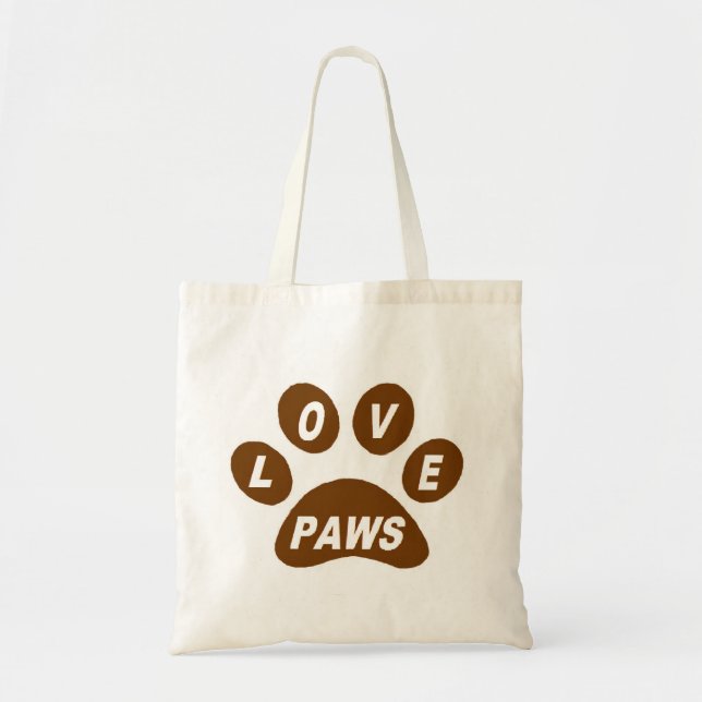 Handtaschen Liebe Paws Brown Tragetasche (Vorne)