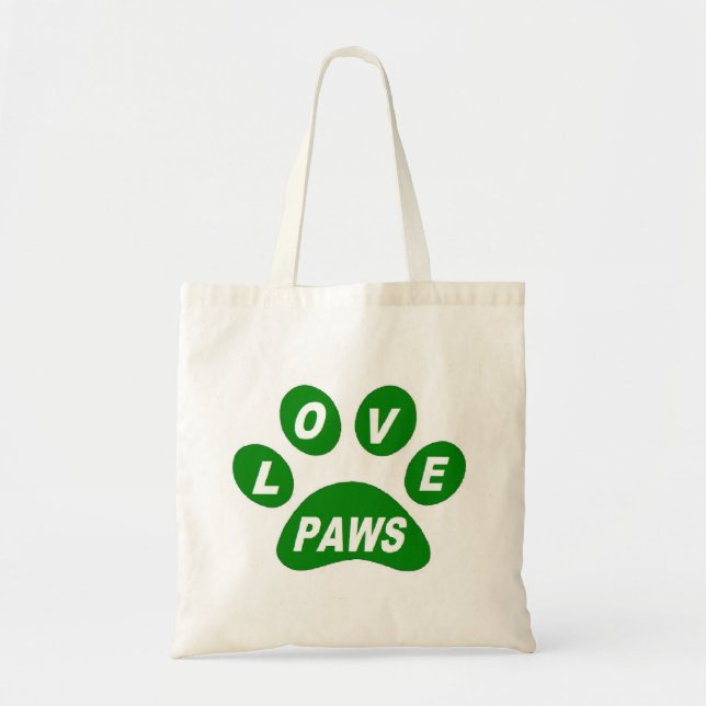 Handtaschen Liebe Paws Green Tragetasche (Vorne)