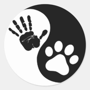 Handtatze Yin Yang Runder Aufkleber