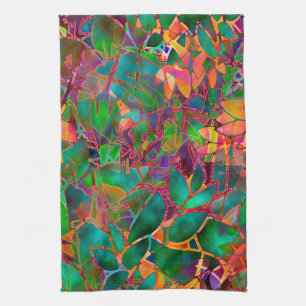 Handtuch Florales abstraktes Buntglas