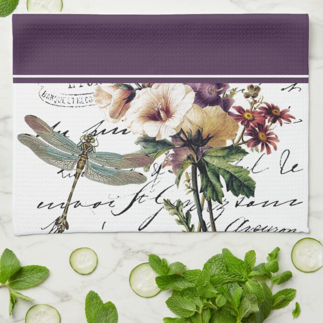 Handtuch für Libellen und Blume (Gefaltet)