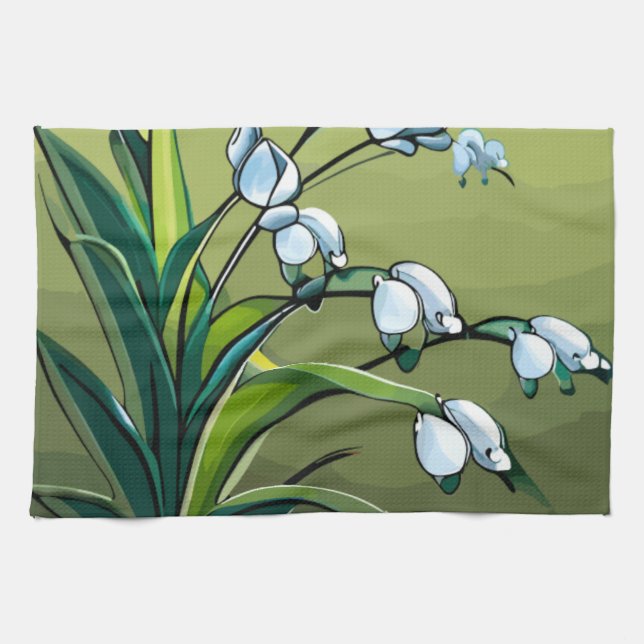 Handtuch: Liebliche Lily: zarter Springtime-Tanz Geschirrtuch (Horizontal)
