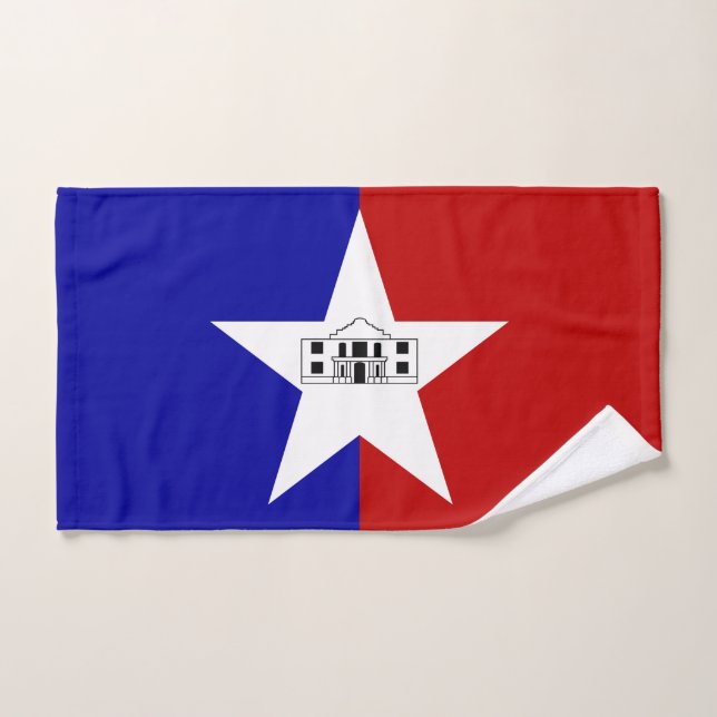 Handtuch mit der Flagge von San Antonio City, USA (Handtuch)
