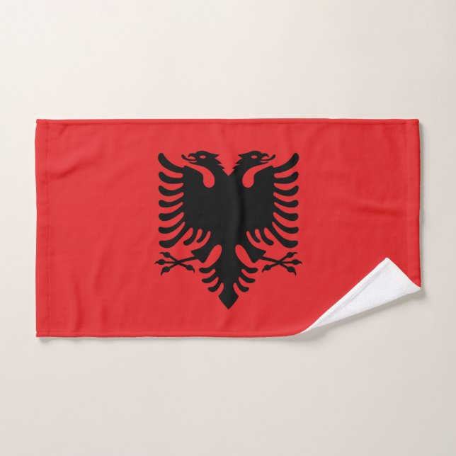 Handtuch mit Flagge Albaniens (Handtuch)