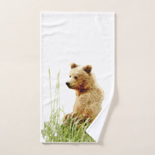 Handtuch mit Grizzlybärjungem