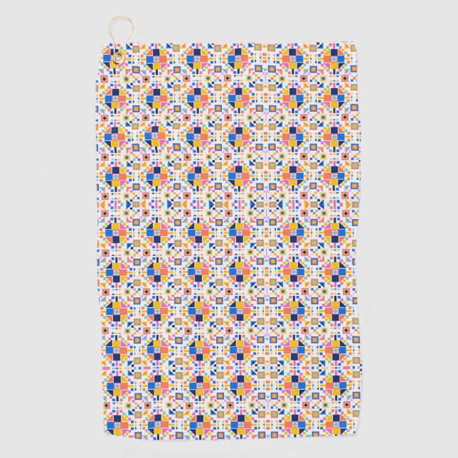 Handtuch mit kompliziertem, farbenfrohem geometris (Vorderseite)