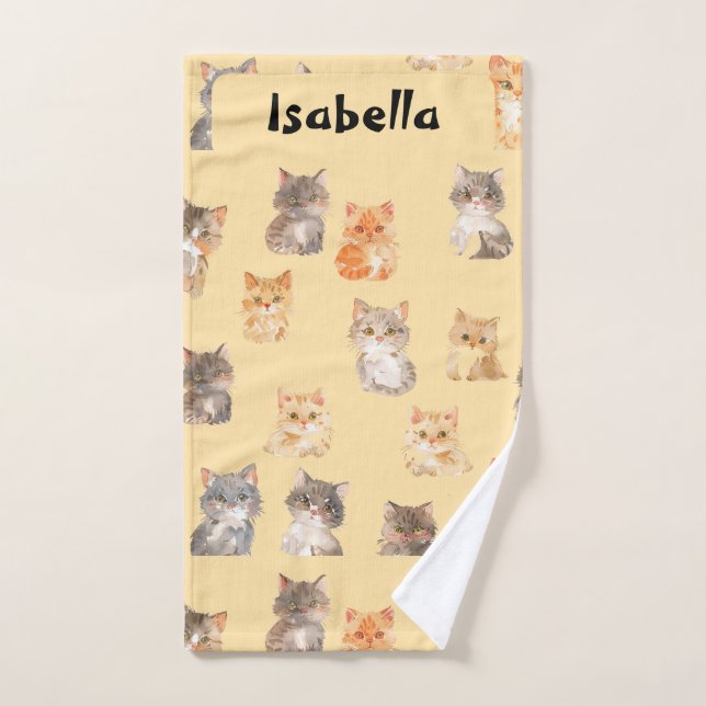 Handtuch nach Maß - Funny Cat Pattern (Handtuch)