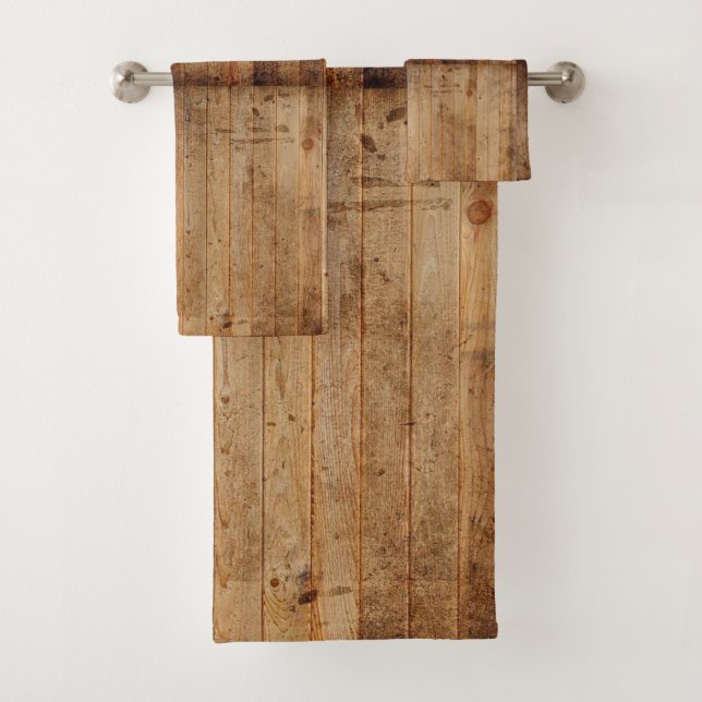 Handtuch Rustikales Holz Braun & Beige Badhandtuch Set (Insitu)