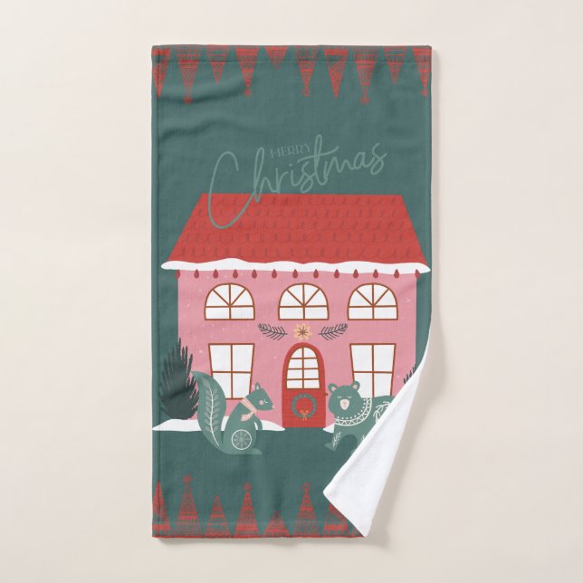 Handtuch, skandinavisches Motiv, Tiere Handtuch (Handtuch)