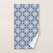 Handtuch von blau und weiß