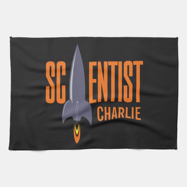 Handtuch von Rocket Scientist individuelle Name (Horizontal)