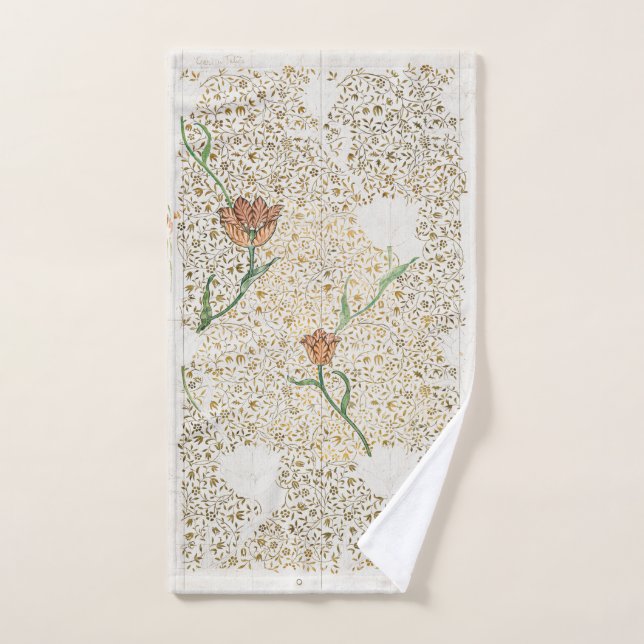 Handtuch: WILLIAM MORRIS : GARDEN TULIP Handtuch (Handtuch)