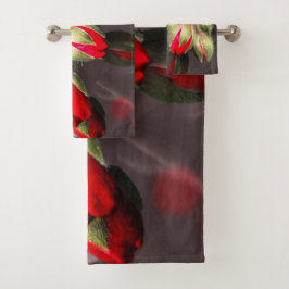 Handtuchblüte rot und dunkel badhandtuch set