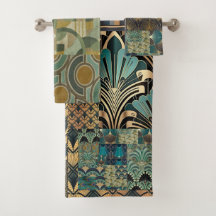 Handtuchdesign Set mit Art Deko